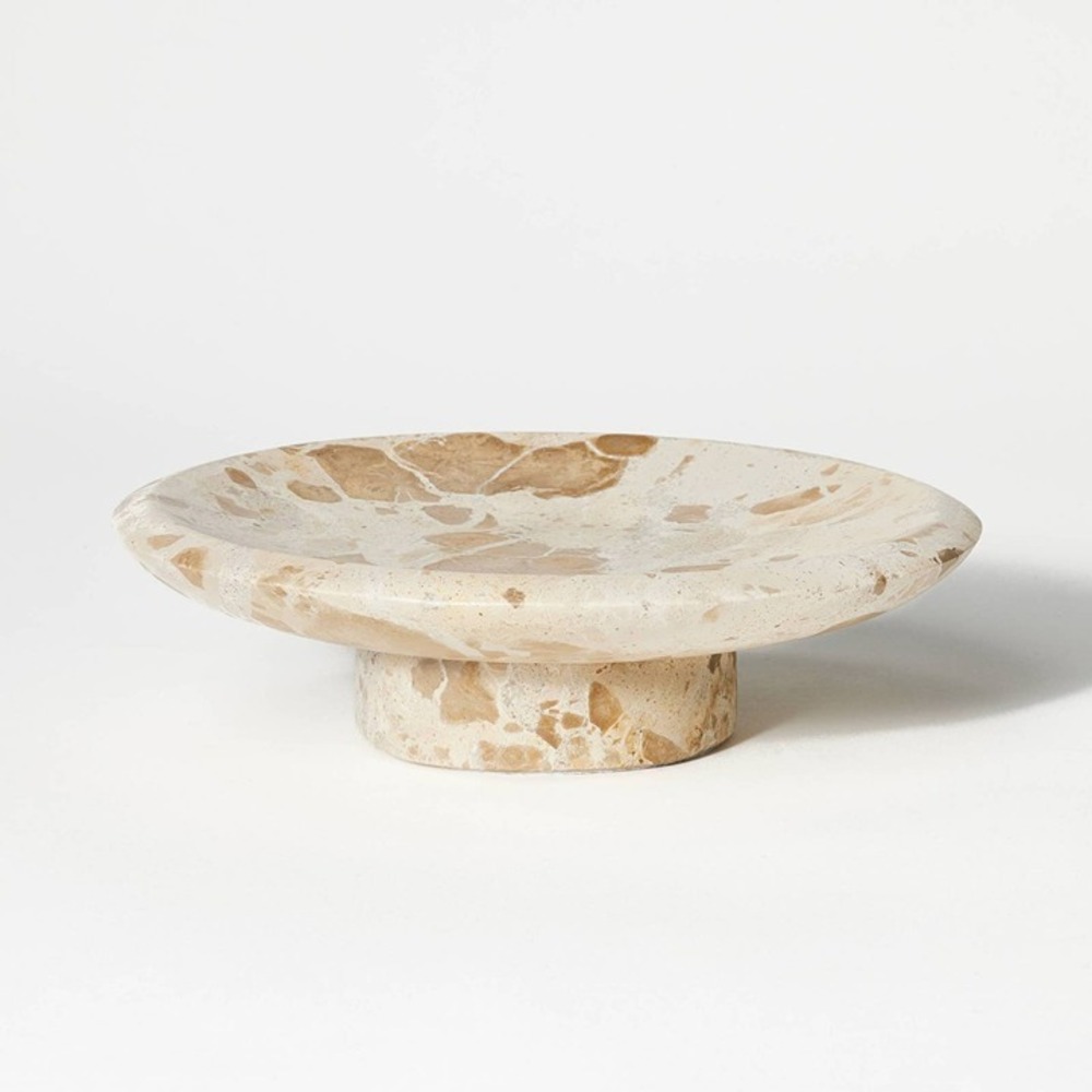 Marble Pedestal Bowl - Threshold‎ Studio McGee, Target 2023,  Veined Stone